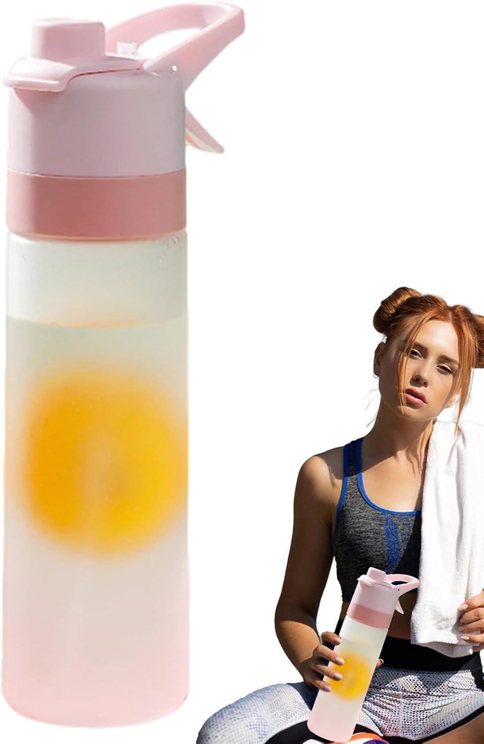 image:imageGnrique Bouteille Deau Brumisante Bouteille Pulvrisateur Rutilisable Avec Paille Antifuite Tasse Givre Dgrade Pour Enfant Adulte Garon Fille Lcole Camping Gym Sport YogaPink