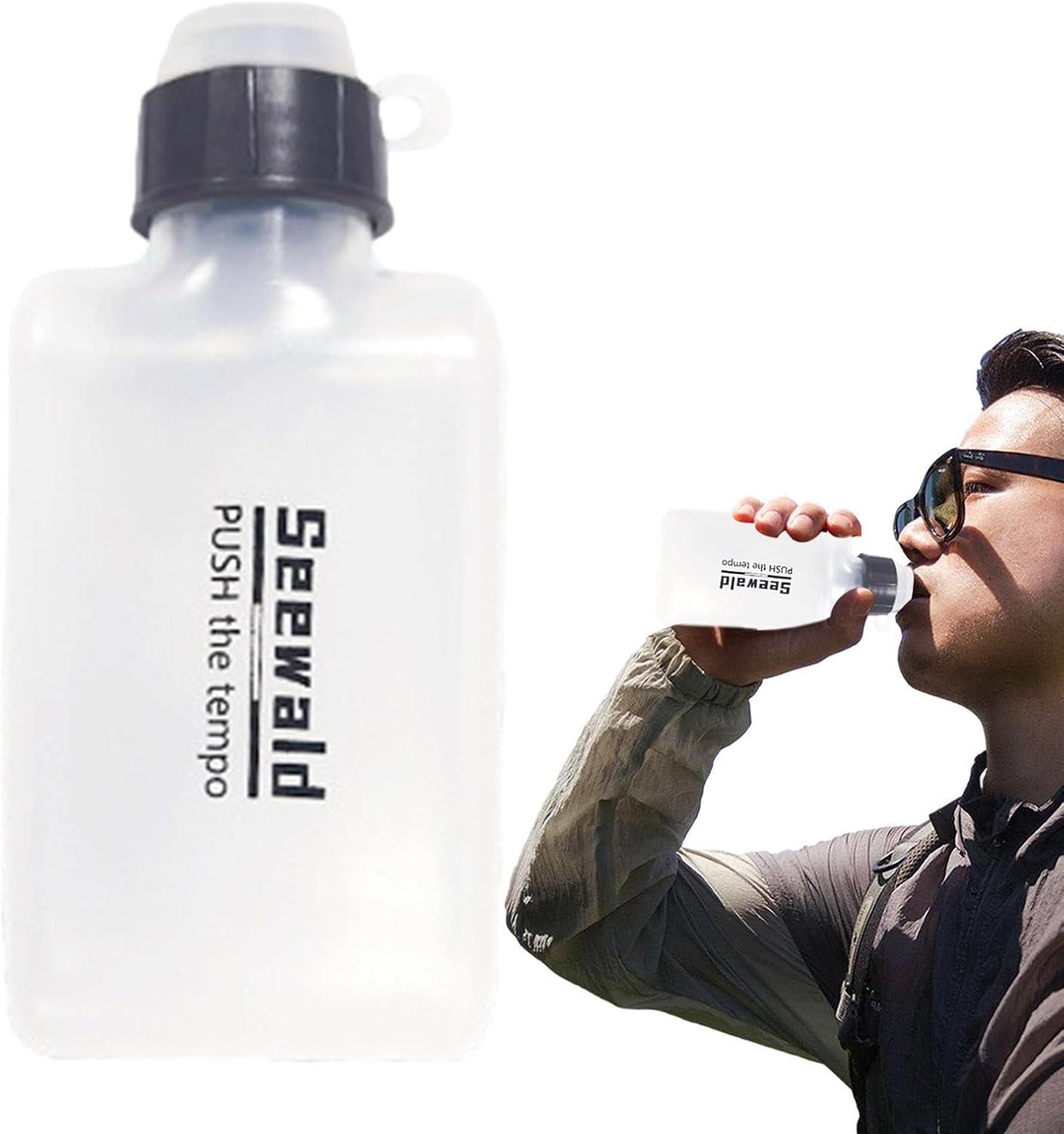 image:imageGourde Plate De 200 ML Bouteille Souple Compacte pour Lhydratation quipement De Boisson Portable Transparent pour La Course Pied La Gym Le Vlo La Pche Et Les Activits Sportives De Plein