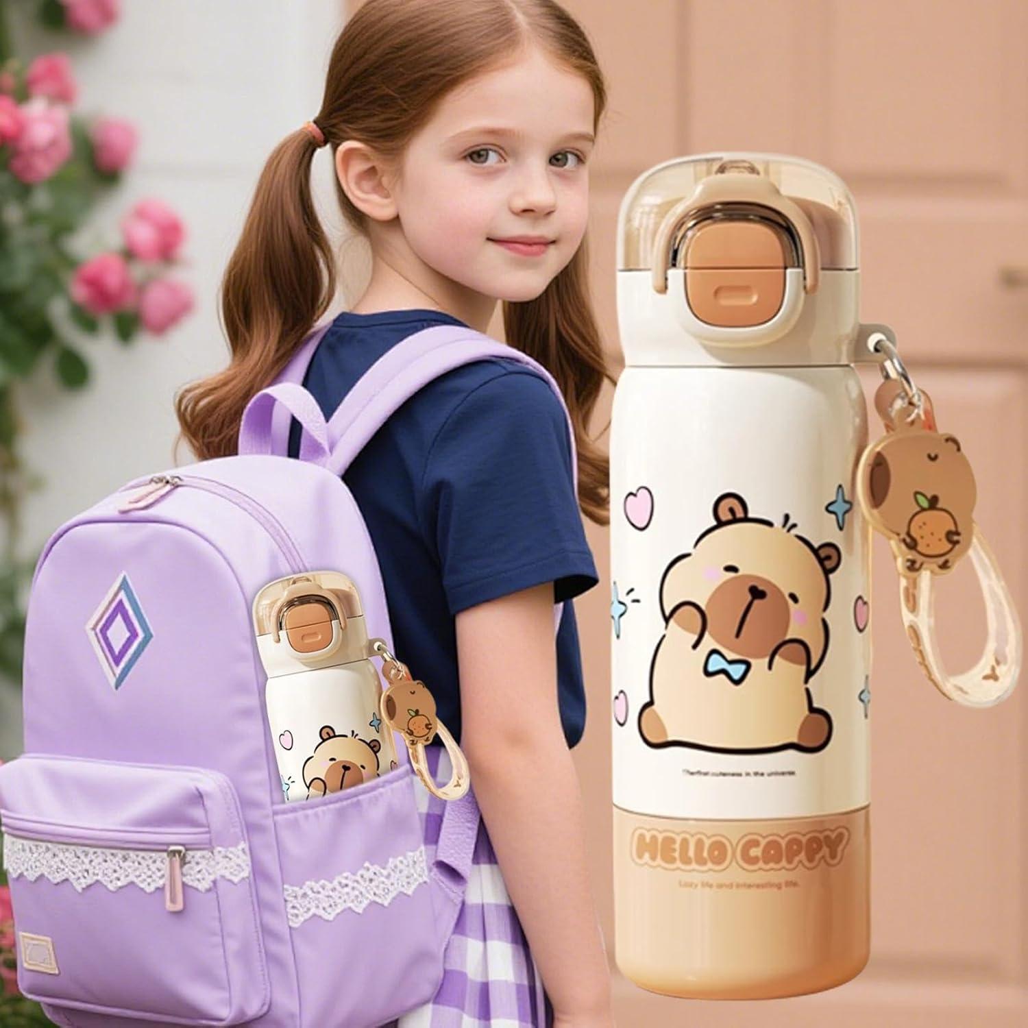 image:imageGourde Sportive MignonneMug Portable Avec Couvercle Paille Et AntirouilleBouteille DEau De Boisson pour Usage Scolaire Bureaux Voyage Extrieur Maison Famille Adultes tudiantsBlanc