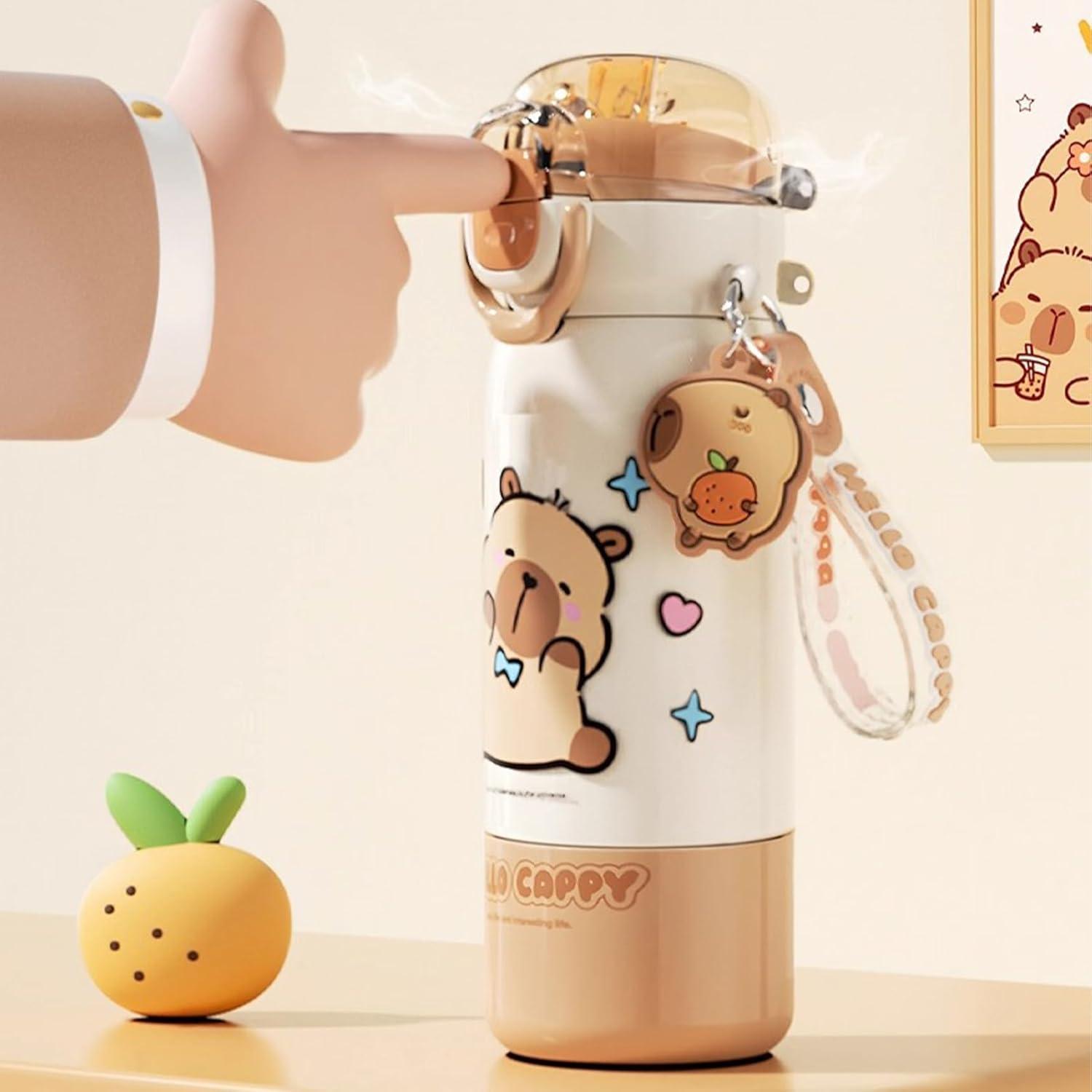 image:imageGourde Sportive MignonneMug Portable Avec Couvercle Paille Et AntirouilleBouteille DEau De Boisson pour Usage Scolaire Bureaux Voyage Extrieur Maison Famille Adultes tudiantsBlanc
