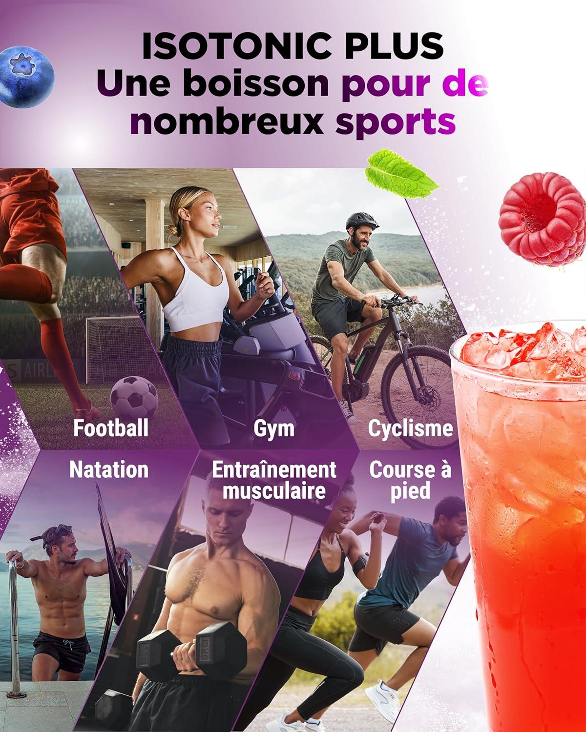 image:imageIsotonic Plus Drink 1050 g Boisson isotonique en poudre avec glucides lectrolytes vitamines et maca Formule hydratation ampamp rcupration vegan Berry MixBerry Mix