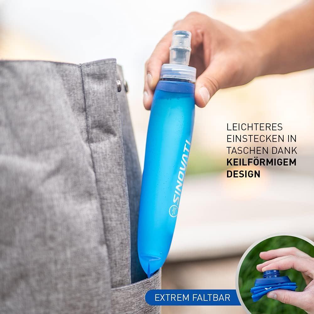 image:imageSINOVATI Gourde pliable en TPU sans BPA pour sac dos dhydratation vlo randonne jogging trekking camping et escaladeBleu