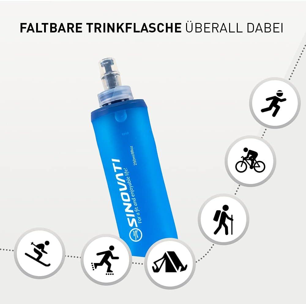 image:imageSINOVATI Gourde pliable en TPU sans BPA pour sac dos dhydratation vlo randonne jogging trekking camping et escaladeBleu