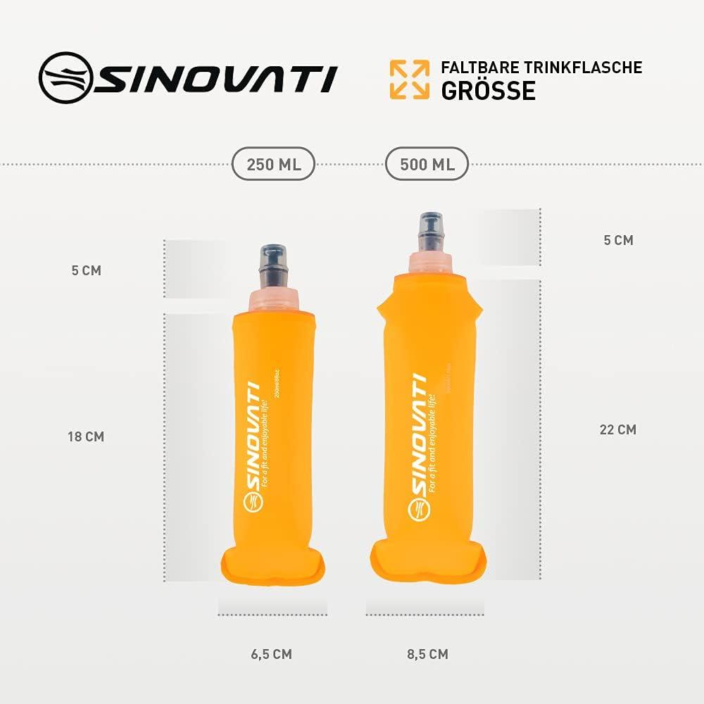 image:imageSINOVATI Gourde pliable en TPU sans BPA pour sac dos dhydratation vlo randonne jogging trekking camping et escaladeOrange