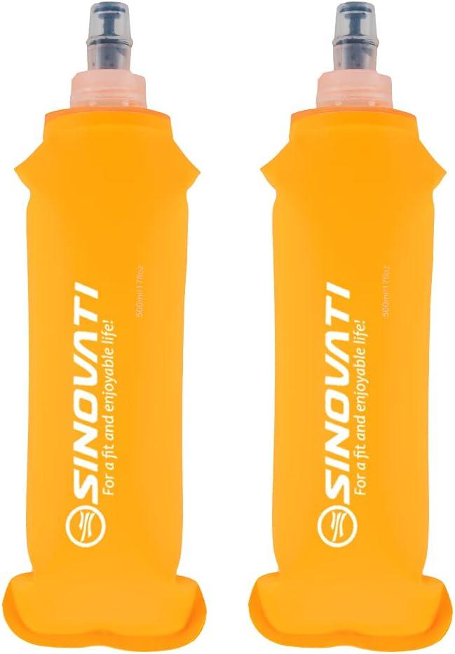 image:imageSINOVATI Gourde pliable en TPU sans BPA pour sac dos dhydratation vlo randonne jogging trekking camping et escaladeOrange