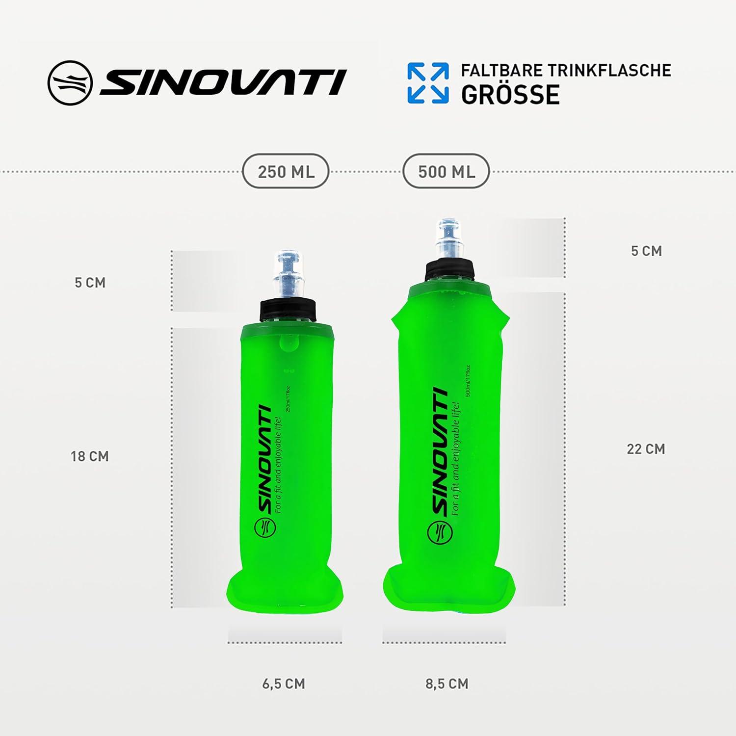 image:imageSINOVATI Gourde pliable en TPU sans BPA pour sac dos dhydratation vlo randonne jogging trekking camping et escaladeVert