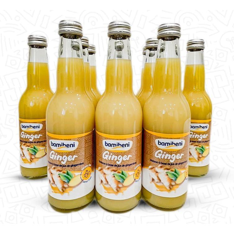 image:imageBAMIBENI Jus de gingembre concentr 12x330 ml Made in France Boisson tropicale peu sucre Sans alcool 100 naturelle et sans additifs artificiels