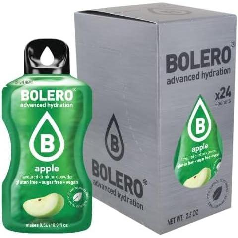 image:imageBolro APPLE 24x3g  Jus en poudre sans sucre dulcor  la stvia  vitamine C  pour enfants et sportifs  sans gluten vgtalien  saveur de pomme