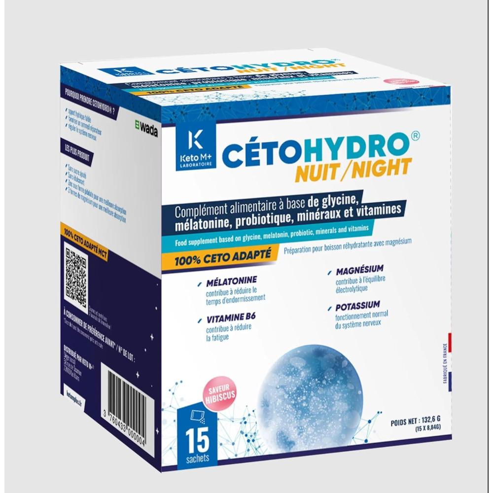 image:imageCTOHYDRO Nuit Boisson Ctogne Sans Sucre avec Glycine ampamp Magnsium Sommeil ampamp Hydratation Hibiscus 15 Doses