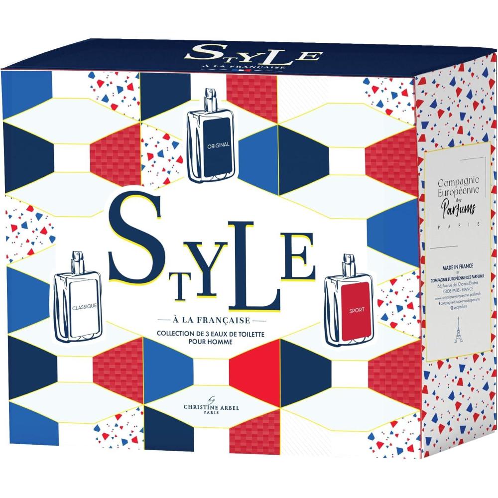 image:imageChristine ARBEL coffret collection Eau de Toilette Style  la Franaise ORIGINAL  CLASSIQUE  SPORT  Parfum pour Homme  3 x Vapo 30ml Fabriqu en France90 ml Lot de 1
