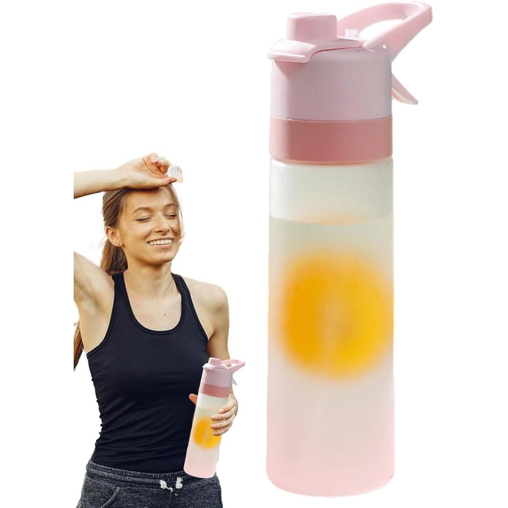 image:imageGnrique Bouteille Deau Brumisante Bouteille Pulvrisateur Rutilisable Avec Paille Antifuite Tasse Givre Dgrade Pour Enfant Adulte Garon Fille Lcole Camping Gym Sport YogaPink