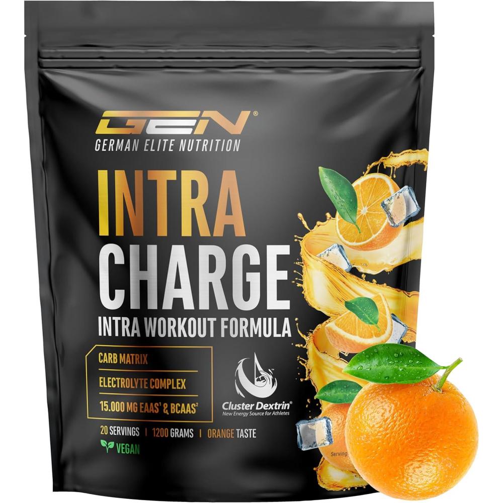 image:imageIntra Charge Workout Drink 12 kg Complexe hautement dos avec Cluster Dextrin 9 EAA et BCAA essentiels Lglutamine Lglycine taurine matrice dlectrolytes vgtalien kiwiOrange