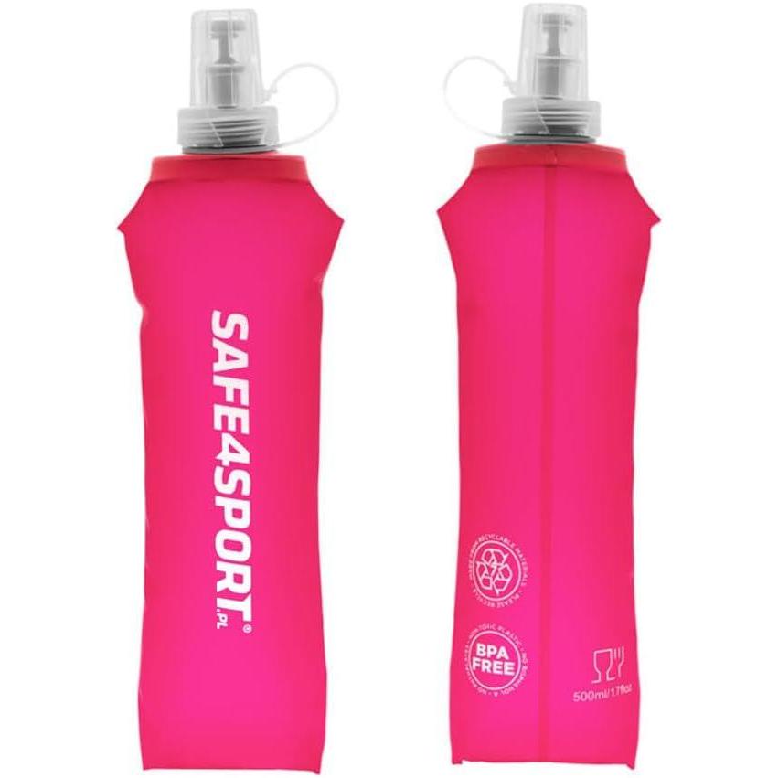 image:imageSAFE4SPORT Soft Flask 500 ml rose bouteille deau pliable bouteille deau en TPU souple bouteille de sport souple