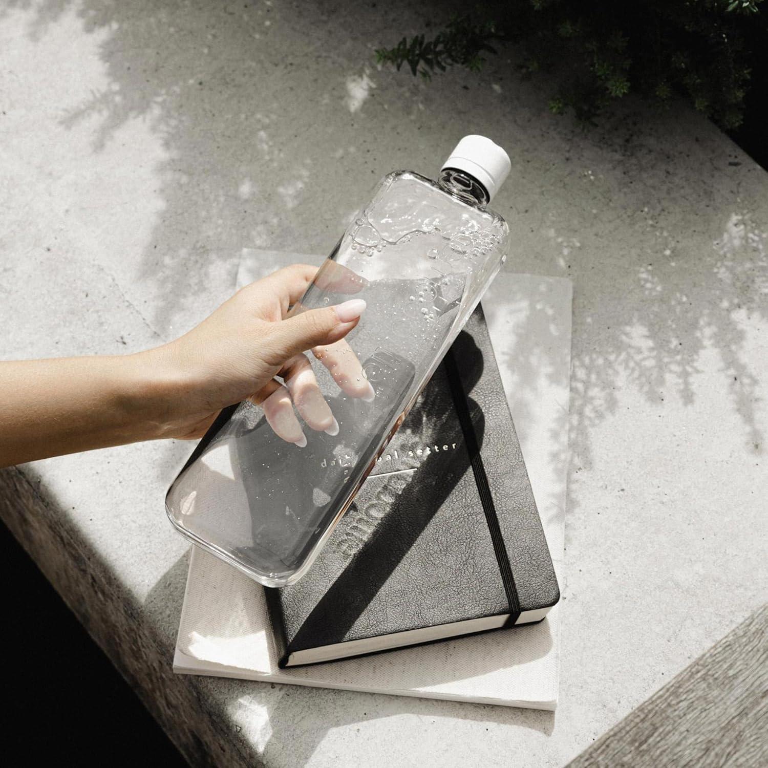 image:imagememobottle A6375 ml Bouteille deau compacte pour sacs ampamp poches Tritan sans BPA Moderne minimaliste Idale pour la salle de sport ampamp le travail Gourde inox450 ml