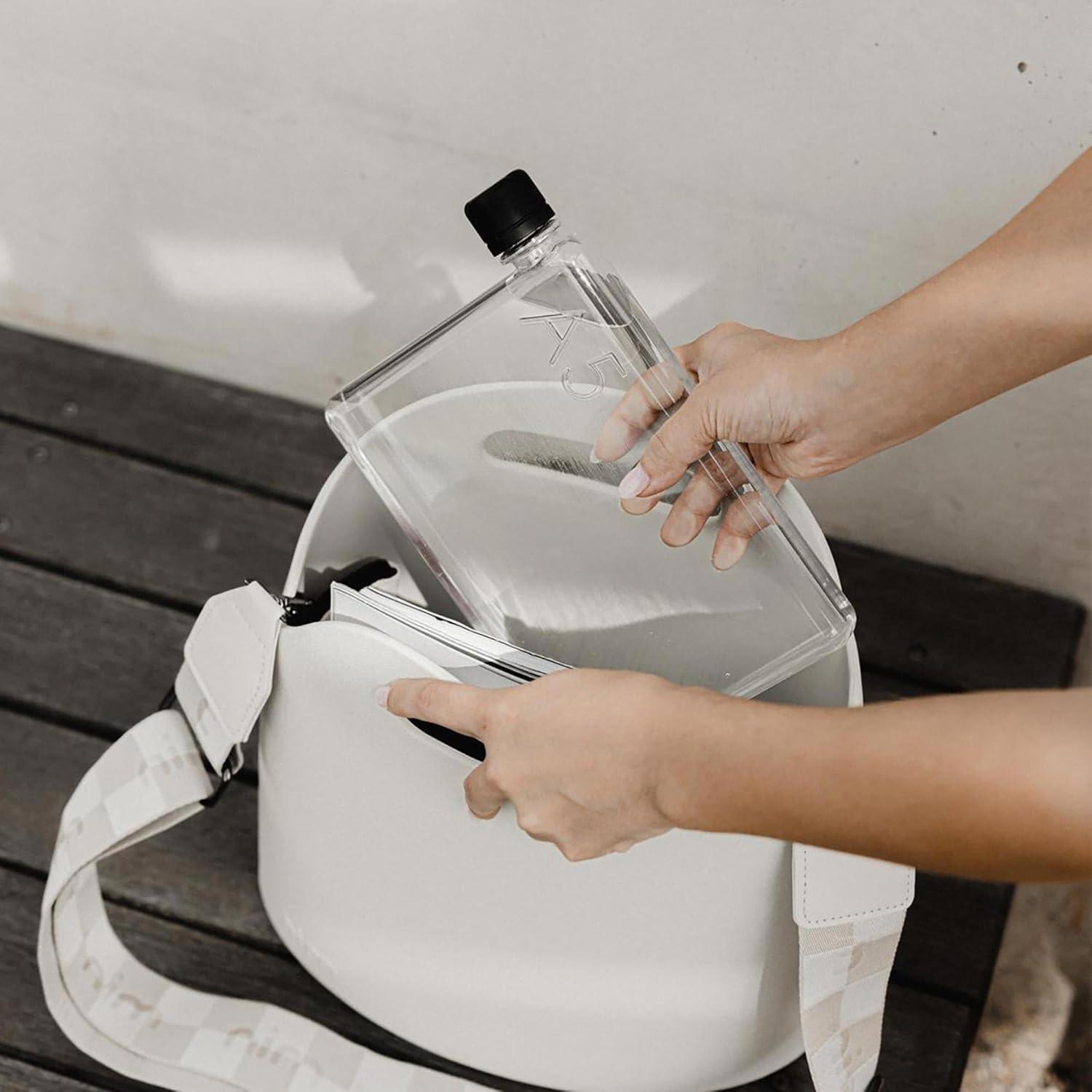 image:imagememobottle A6375 ml  Bouteille deau compacte pour sacs ampamp poches  Tritan sans BPA  Moderne minimaliste  Idale pour la salle de sport ampamp le travail Gourde inox750 ml
