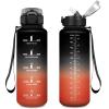 50oz-1500ml | Paille | Noir + Rouge