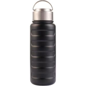 Bouteille d&rsquo;eau en acier inoxydable, bouteille d&rsquo;eau isolée – Acier inoxydable de boisson sportive – Bouteille isolée étanche à la fuite portable de 34 oz pour la salle de sport de(Noir)