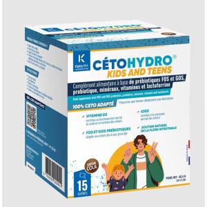 CETOHYDROKIDS Hydratation & Immunité Enfant – Sans Sucre – Électrolytes, Probiotiques & Lactoferrine – Saveur Cola – 15 Sachets(cola)