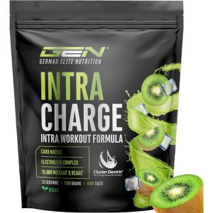 Intra Charge Workout Drink 1,2 kg – Complexe hautement dosé avec Cluster Dextrin®, 9 EAA et BCAA essentiels, L-glutamine, L-glycine, taurine, matrice d&rsquo;électrolytes – végétalien (kiwi)(Kiwi)