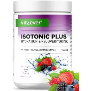 Isotonic Plus Drink – 1050 g Boisson isotonique en poudre – avec glucides, électrolytes, vitamines et maca – Formule hydratation & récupération – vegan (Berry Mix)(Berry Mix)