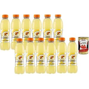 Italian Gourmet Boisson isotonique pour le sport au citron 12 x 500 ml Boisson électrolytique pour le sport, l&rsquo;entraînement, le fitness, l&rsquo;hydratation Emballage individuel + Polpa Italian Gourmet