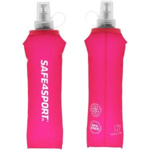 SAFE4SPORT Soft Flask 500 ml rose – bouteille d&rsquo;eau pliable – bouteille d&rsquo;eau en TPU souple – bouteille de sport souple