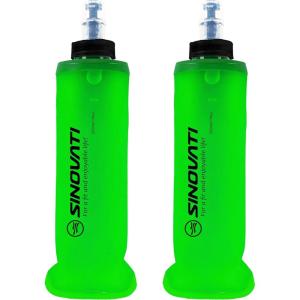 SINOVATI Gourde pliable en TPU sans BPA pour sac à dos d&rsquo;hydratation, vélo, randonnée, jogging, trekking, camping et escalade(Vert)