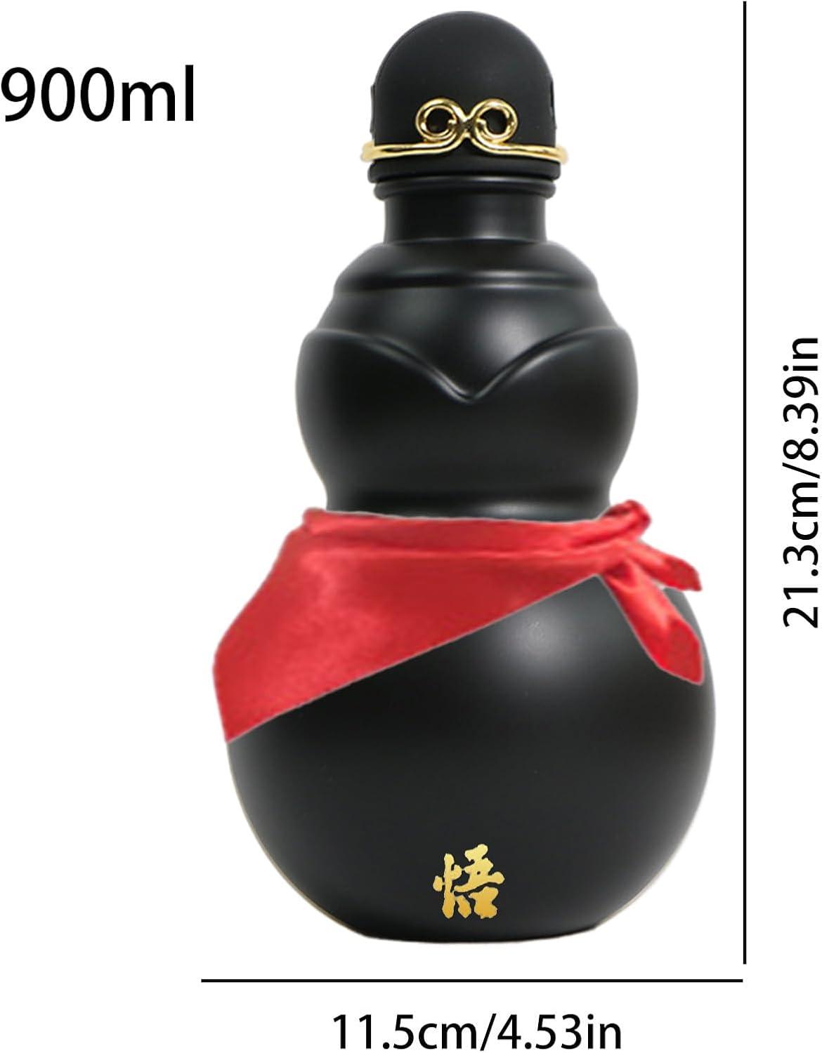 image:imageBolas De Natal 900ml Conteneur de Boisson Chinois Bouteille Deau Sportive Pour Les Enthousiastes De Plein Air Voyageurs Jardiniers Sorties De Camping Cours De Yoga PiqueNiques Plage SalNoir