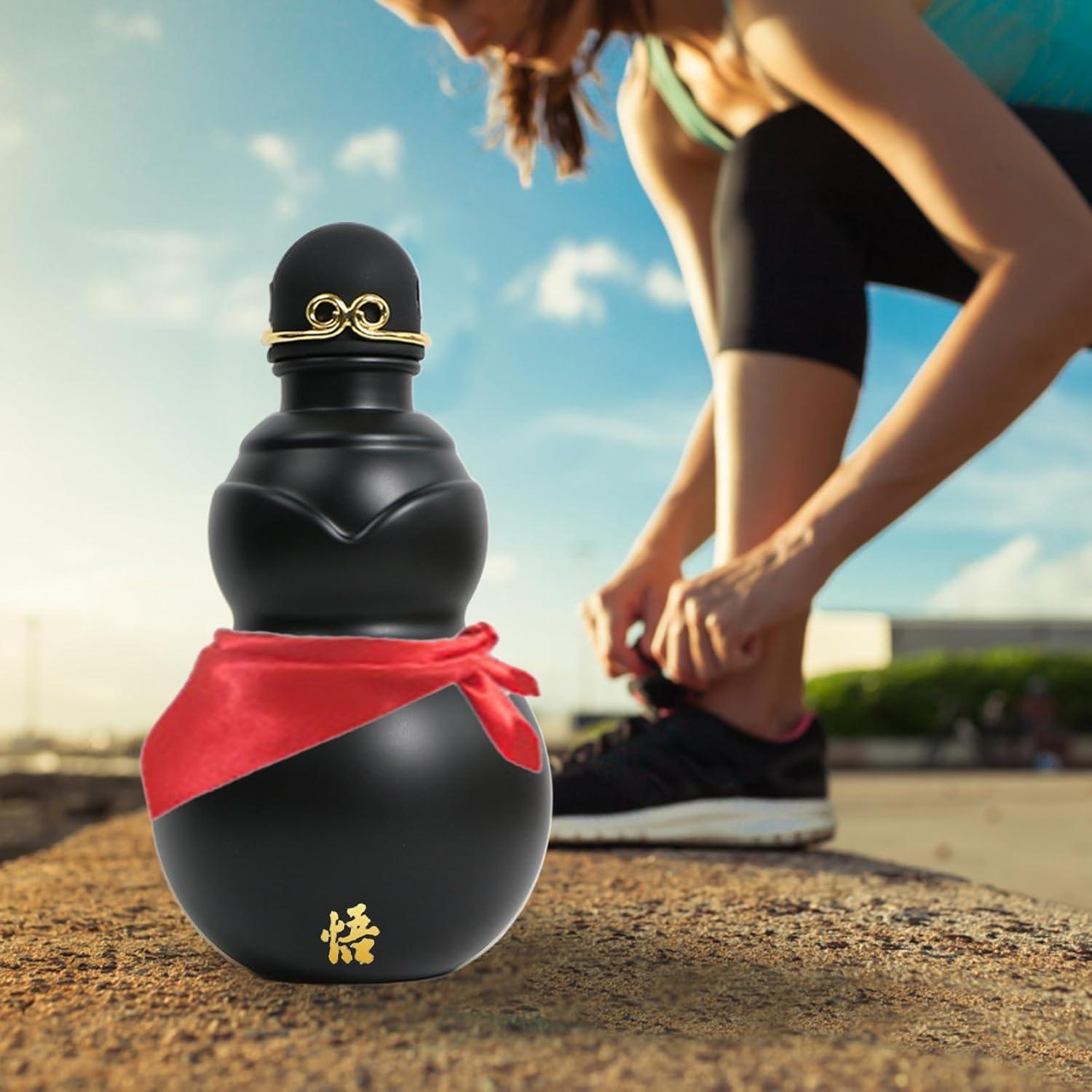 image:imageBolas De Natal 900ml Conteneur de Boisson Chinois Bouteille Deau Sportive Pour Les Enthousiastes De Plein Air Voyageurs Jardiniers Sorties De Camping Cours De Yoga PiqueNiques Plage SalNoir