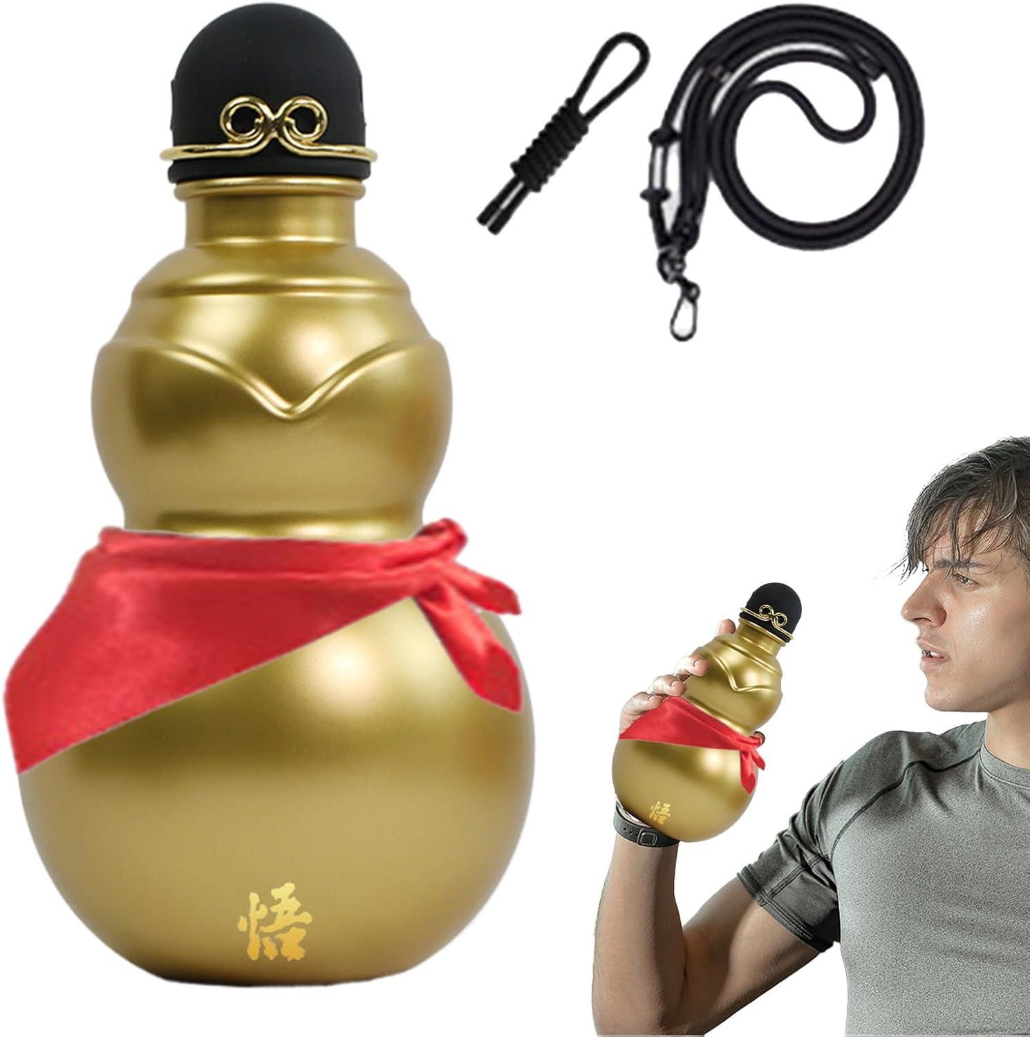 image:imageBolas De Natal 900ml Conteneur de Boisson Chinois Bouteille Deau Sportive Pour Les Enthousiastes De Plein Air Voyageurs Jardiniers Sorties De Camping Cours De Yoga PiqueNiques Plage SalOr