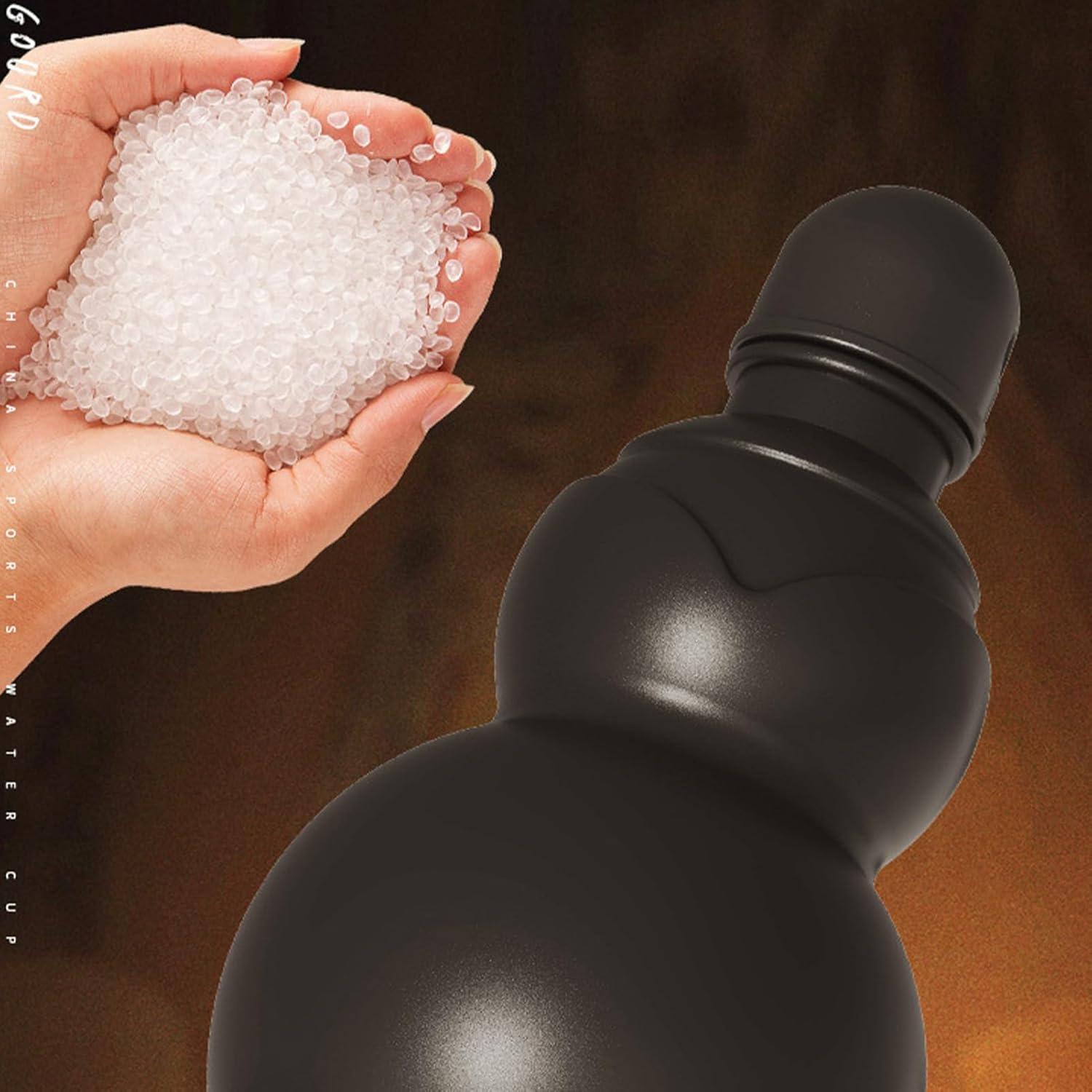 image:imageBolas De Natal 900ml Conteneur de Boisson Chinois Bouteille Deau Sportive Pour Les Enthousiastes De Plein Air Voyageurs Jardiniers Sorties De Camping Cours De Yoga PiqueNiques Plage SalNoir
