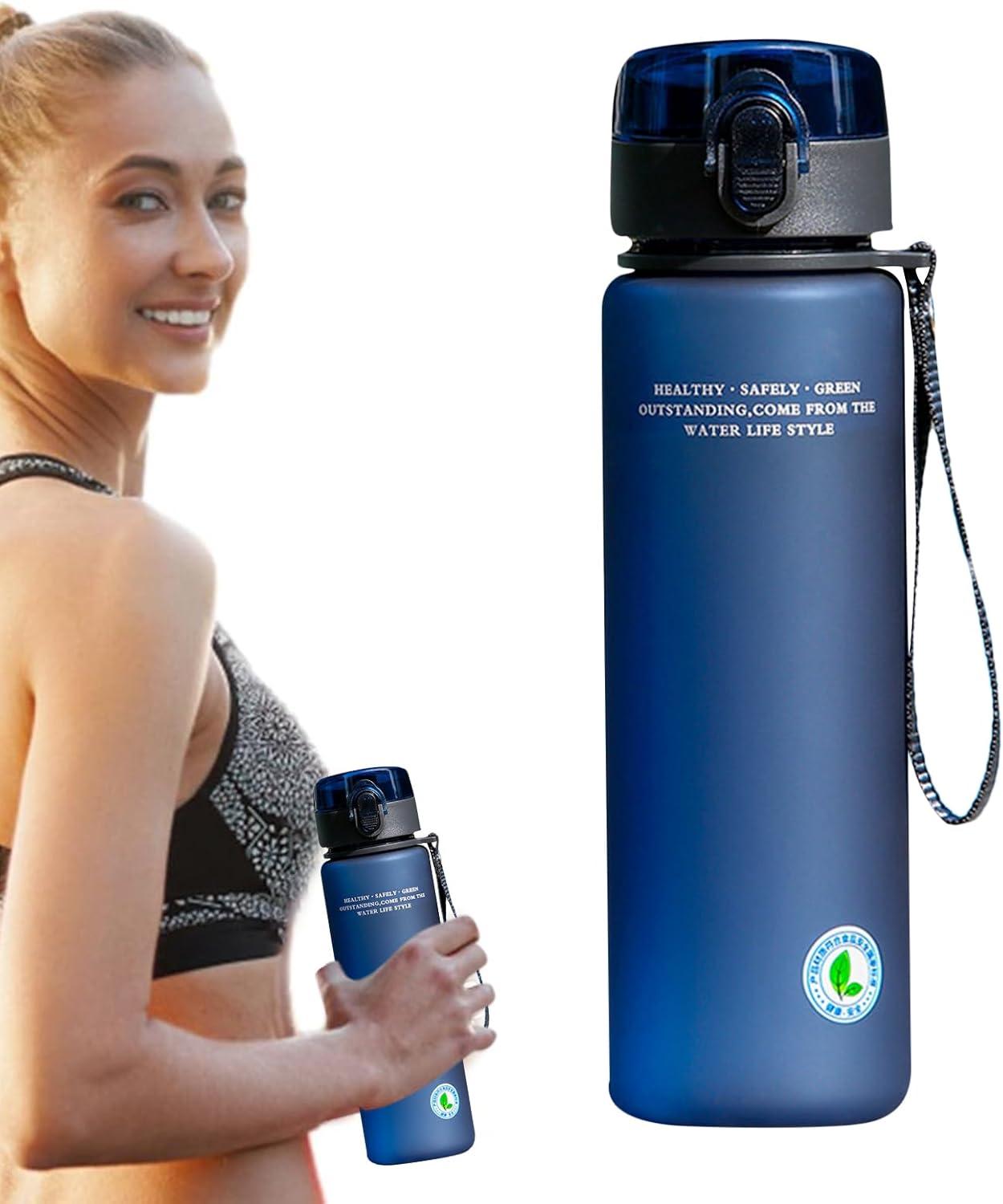 image:imageBouteille deau sportive pour les bouteille deau sportive Bouteille deau de voyage de grande capacit 800 ml avec filtreConteneurs de boissons pour le sport et le plein air les femmes lesBleu