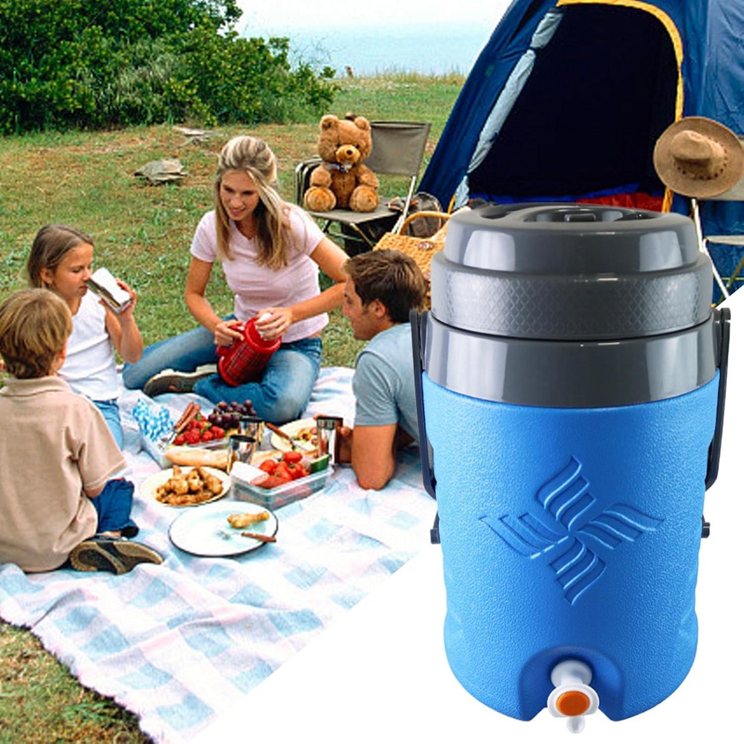 image:imageDistributeur de boissons en plein air distributeur de boissons en eau sportive 58 L distributeur deau isol avec poigneCold Hot Brinks Bods Gathering Coloner Beverage Contener for Family FrienBleu