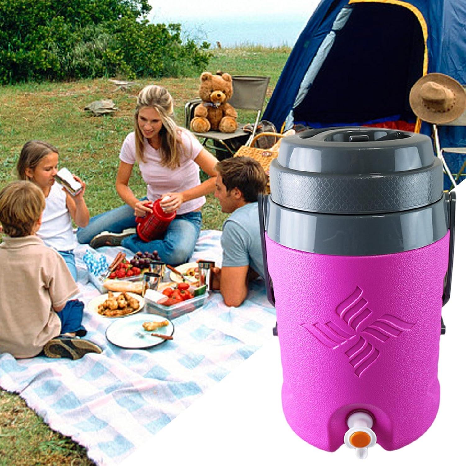 image:imageDistributeur de boissons en plein air distributeur de boissons en eau sportive 58 L distributeur deau isol avec poigneCold Hot Brinks Bods Gathering Coloner Beverage Contener for Family FrienRose Vif