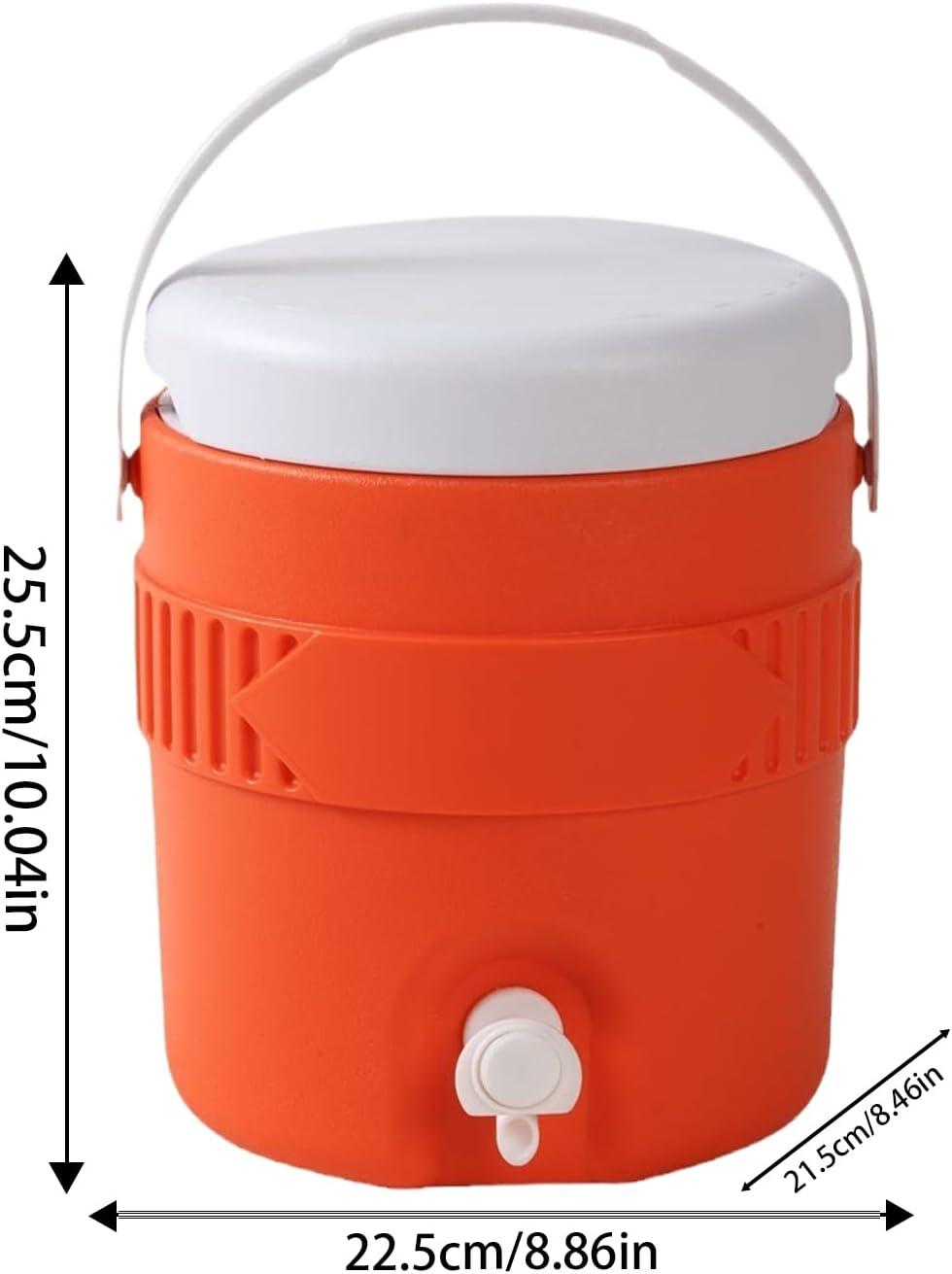 image:imageDistributeur deau de 38 L refroidisseurs de boissons sportives portables carafe isotherme robuste avec poigne rangement de boissons de camping en plein air service de boissons pour voyageOrange