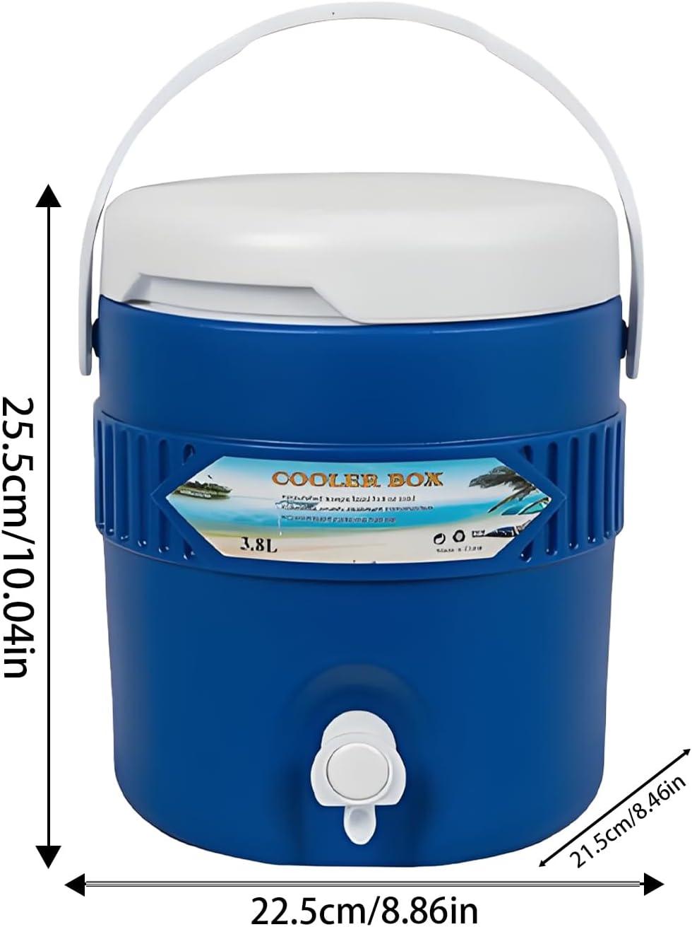 image:imageDistributeur deau de 38 L refroidisseurs de boissons sportives portables carafe isotherme robuste avec poigne rangement de boissons de camping en plein air service de boissons pour voyageBleu
