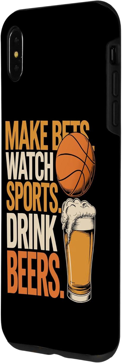 image:imageFaites des paris Regardez des boissons sportives Boire des bires Amusantes Paris Boire Coque pour iPhone XS MaxiPhone XS Max