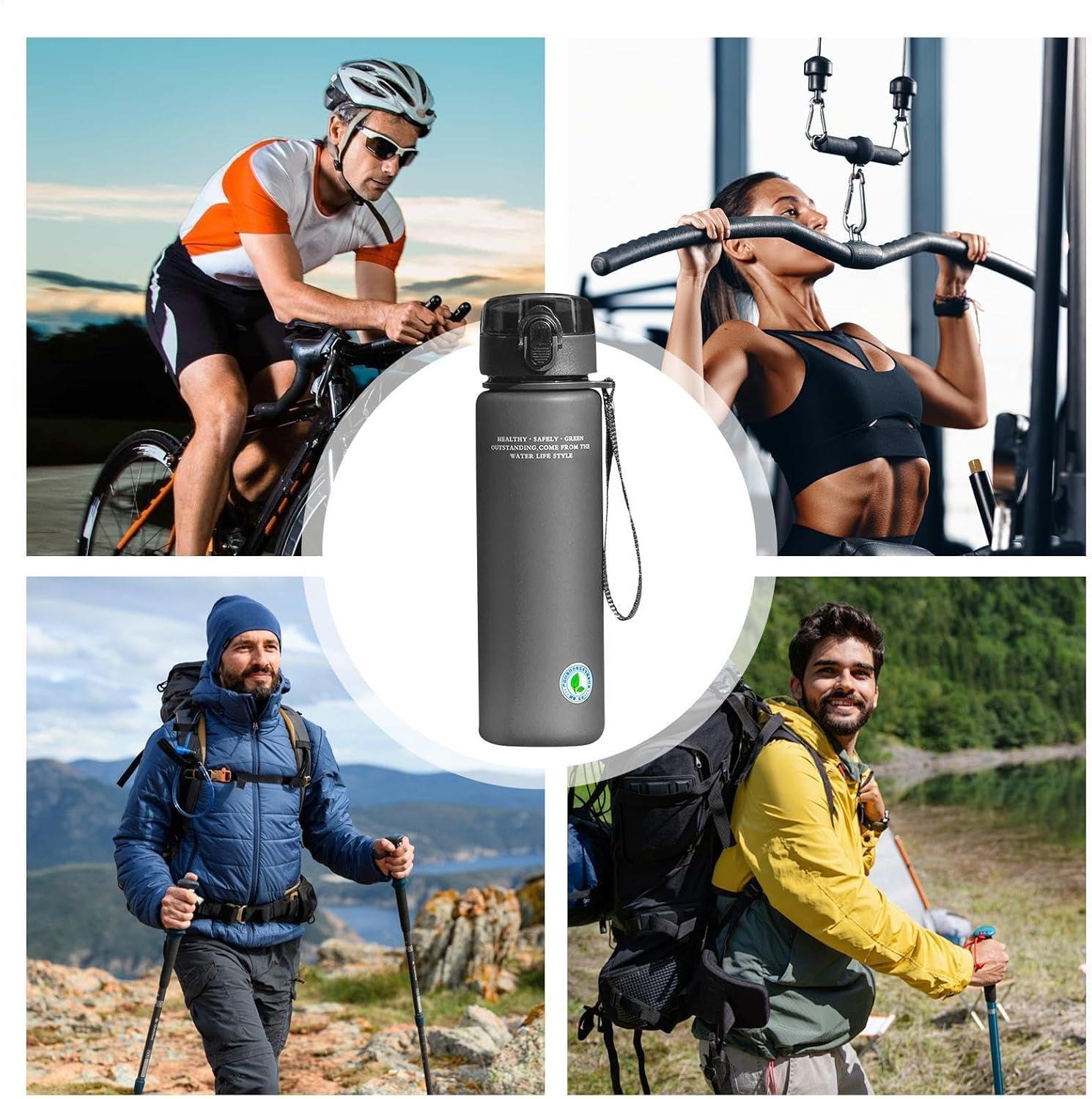 image:imageGnrique Bouteille deau sportive bouteille deau vlo Bouteille deau filtrante de la fuite de grande capacit 800 ml Conteneurs de boissons antichute pour le vlo les sports les voyagesGris
