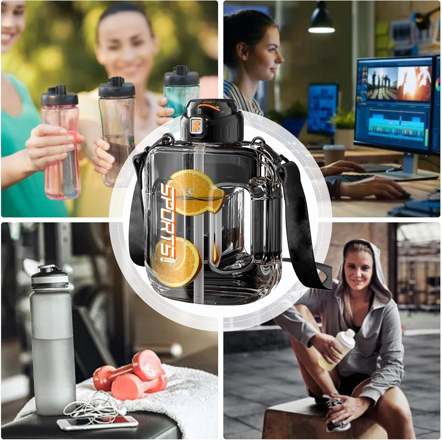 image:imageGourde SportiveCruche Boisson Extrieure Bouteille dEau AntiFuite 1500ml pour Bureau Voyages Salle de Sport Randonne Camping