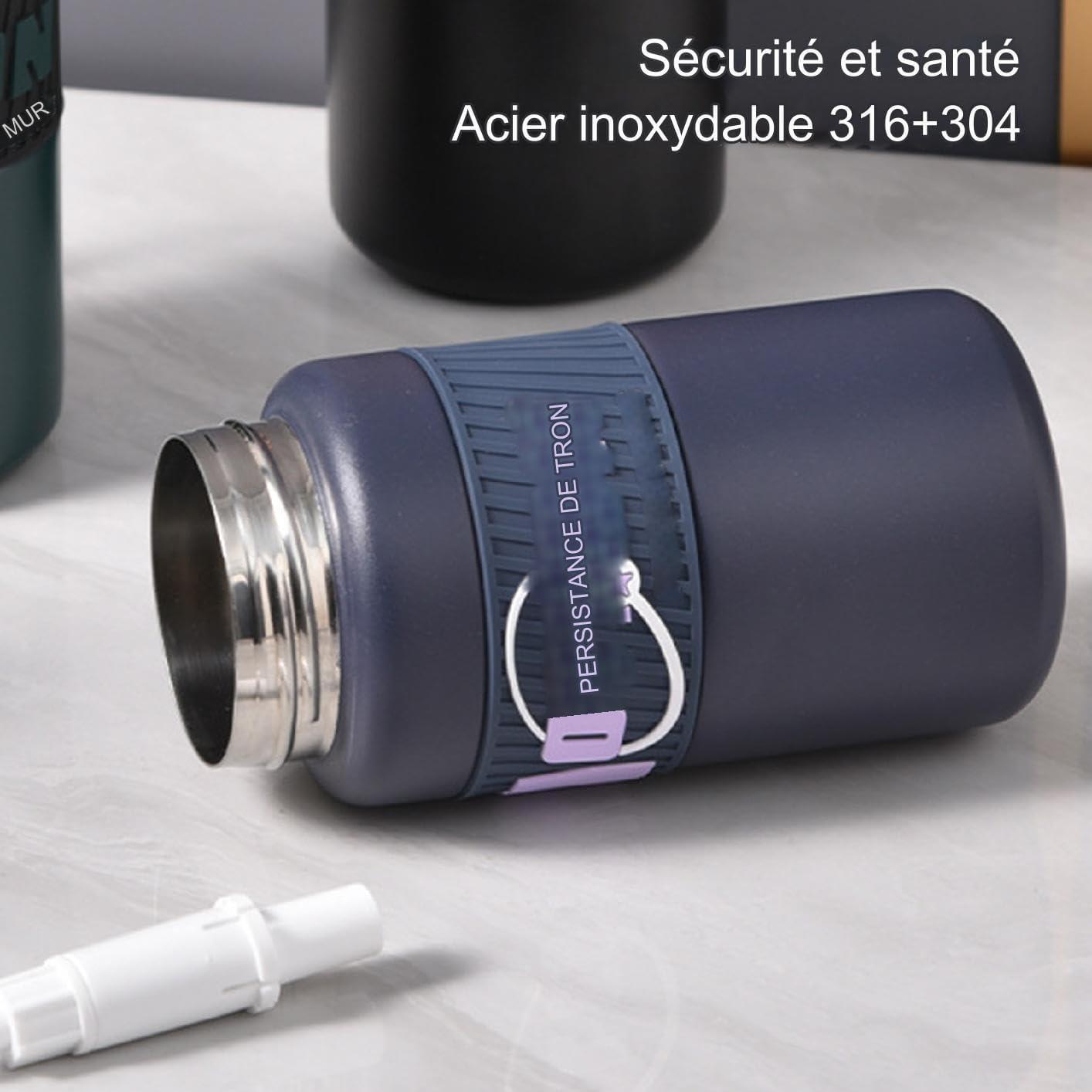 image:imageGourde dEau Sportive Gobelet Paille 640ml Pour Boisson De VoyageSportifs Portables En Acier Inoxydable pour le Voyage les tudiants lEscalade les Activits de Plein Air lAlpinisme le PiViolet