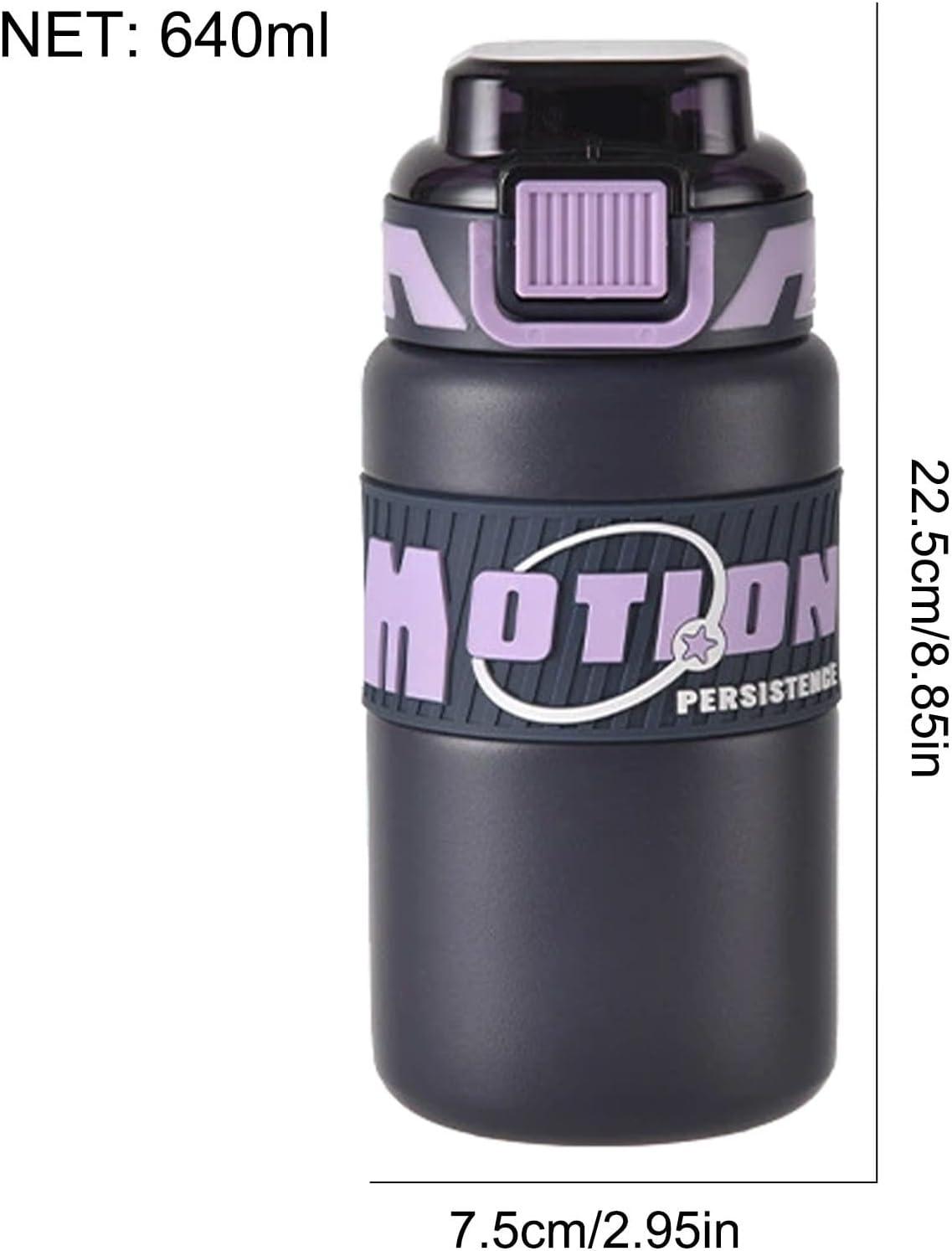 image:imageGourde dEau Sportive Gobelet Paille 640ml Pour Boisson De Voyage Bouteille en Acier Inoxydable avec Couvercle Paille Pour La Randonne LEscalade Les Activits De Plein Air LAlpinisme Le PiquViolet