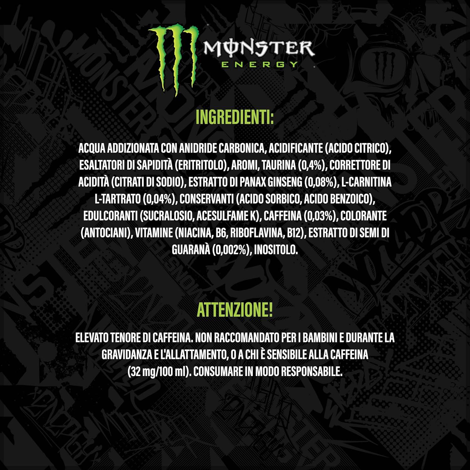 image:imageMonster Monster Green Zero Boisson nergtique au got exceptionnel avec mlange nergtique et 180 mg de cafine sans sucre 24 botes de 500 ml