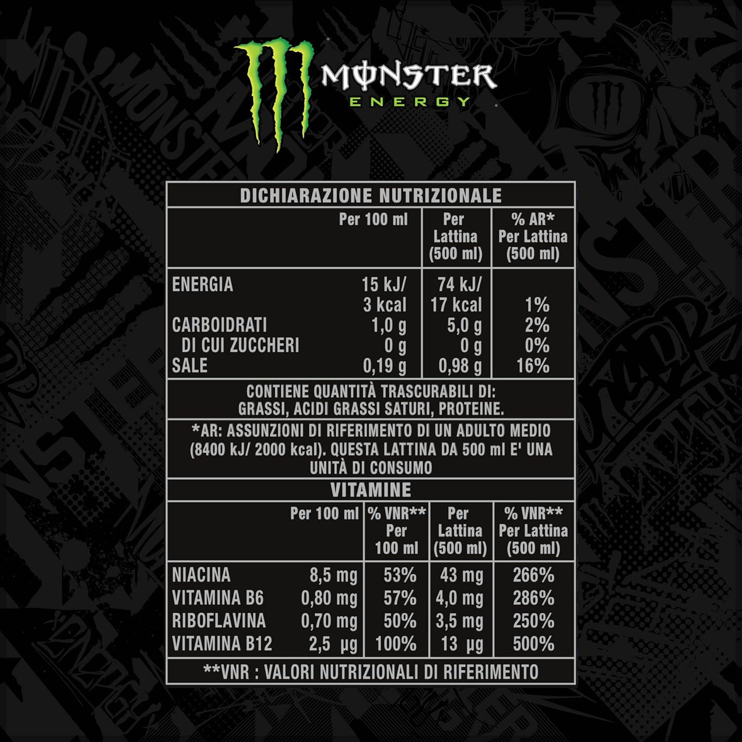 image:imageMonster Monster Green Zero Boisson nergtique au got exceptionnel avec mlange nergtique et 180 mg de cafine sans sucre 24 botes de 500 ml