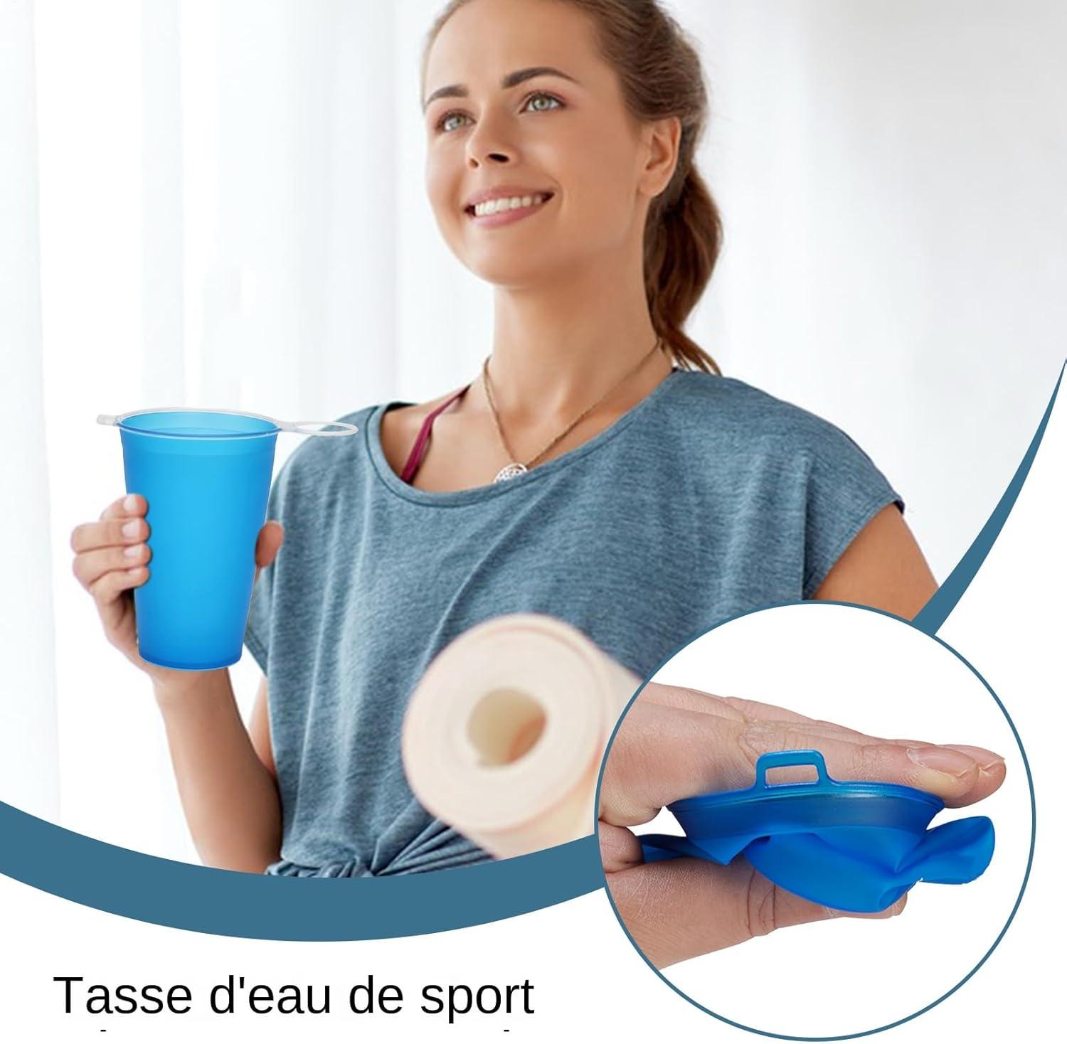 image:imageRutilisables Gourde dEau Sportive 85 Oz Tasse Boisson Pliable pour Hommes Femmes Jeunes Athltes Fitness Salle de Sport cole PiqueNique Extrieur Rassemblement Familial Fte