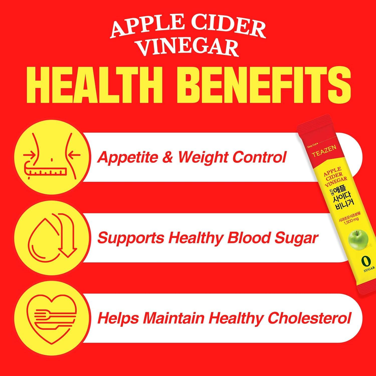 image:imageTEAZEN Vinaigre de Cidre de Pomme Sans Sucre Boisson instantane au th vert 10 sachets Sans sucre vgtalien faible en calories Mlange japonais pour lnergie et le mtabolisme