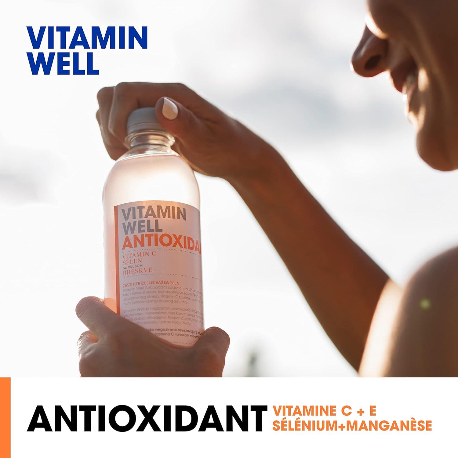 image:imageVitamin Well Boissons enrichies en vitamines et en minraux got pche 12x500ml AntioxidantAntioxidant