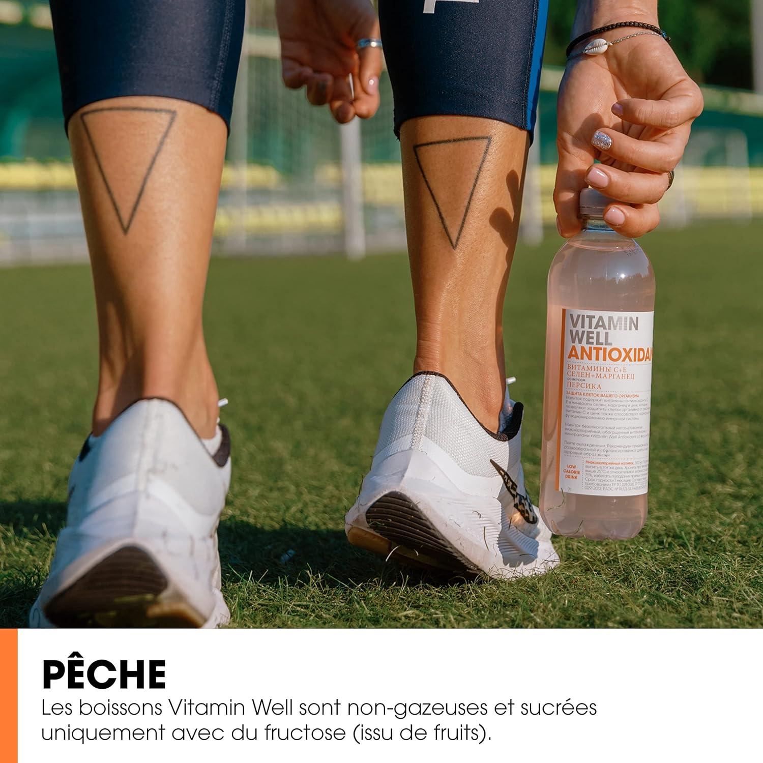 image:imageVitamin Well Boissons enrichies en vitamines et en minraux got pche 12x500ml AntioxidantAntioxidant
