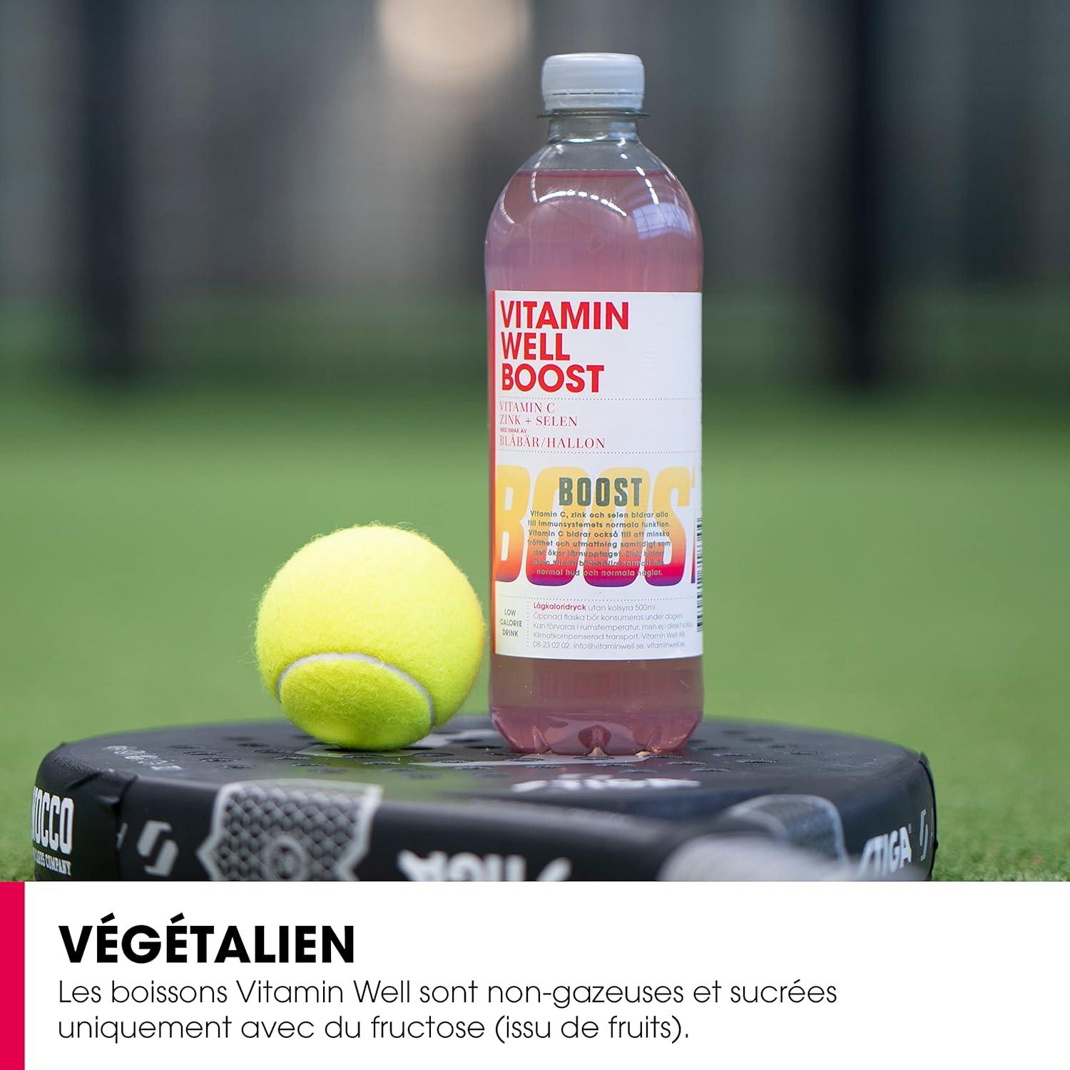 image:imageVitamin Well Boissons enrichies en vitamines et en minraux got pche 12x500ml AntioxidantBoost
