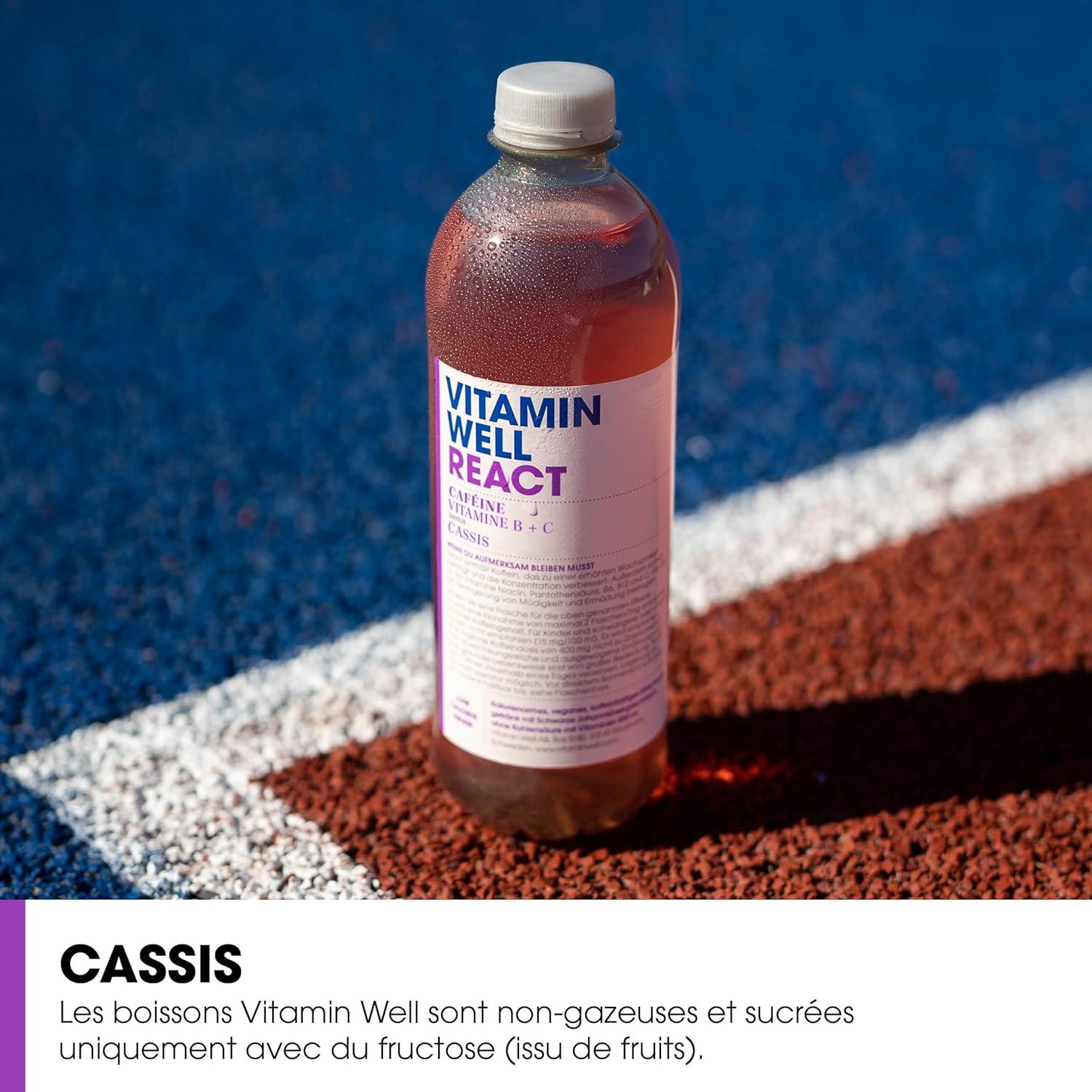 image:imageVitamin Well Boissons enrichies en vitamines et en minraux got pche 12x500ml AntioxidantReact