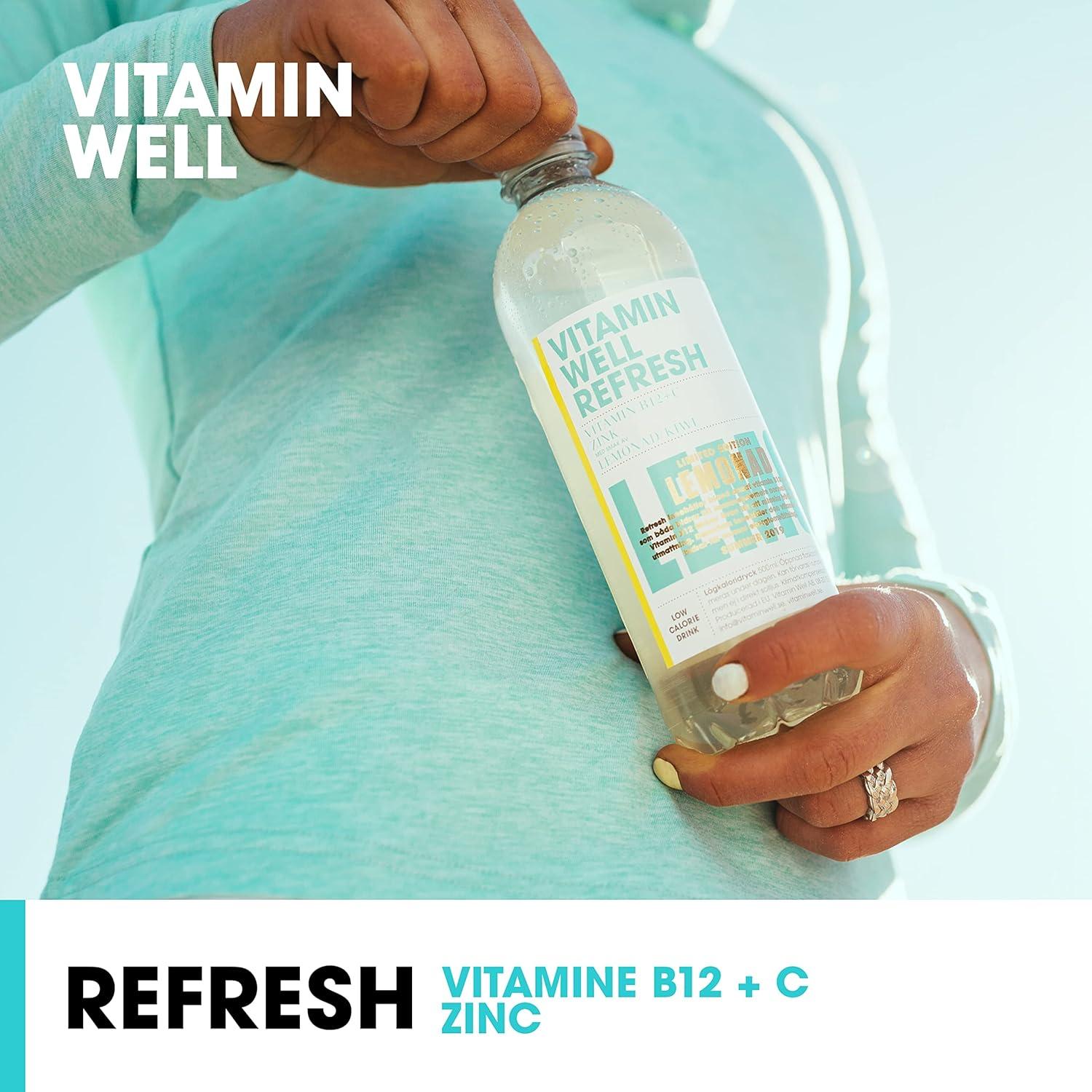 image:imageVitamin Well Boissons enrichies en vitamines et en minraux got pche 12x500ml AntioxidantRefresh